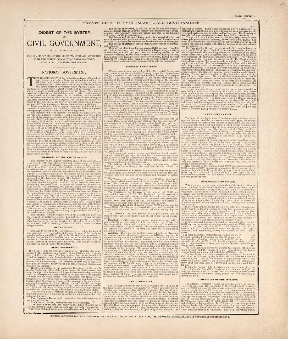 Digest of the System of Civil Government from Standard Atlas of Hodgeman County, Kansas : Including a Plat Book of the Villages, Cities and Townships of the County, Map of the State, United States and World, Patrons Directory, Reference Business … 1907 by Relic Map Company