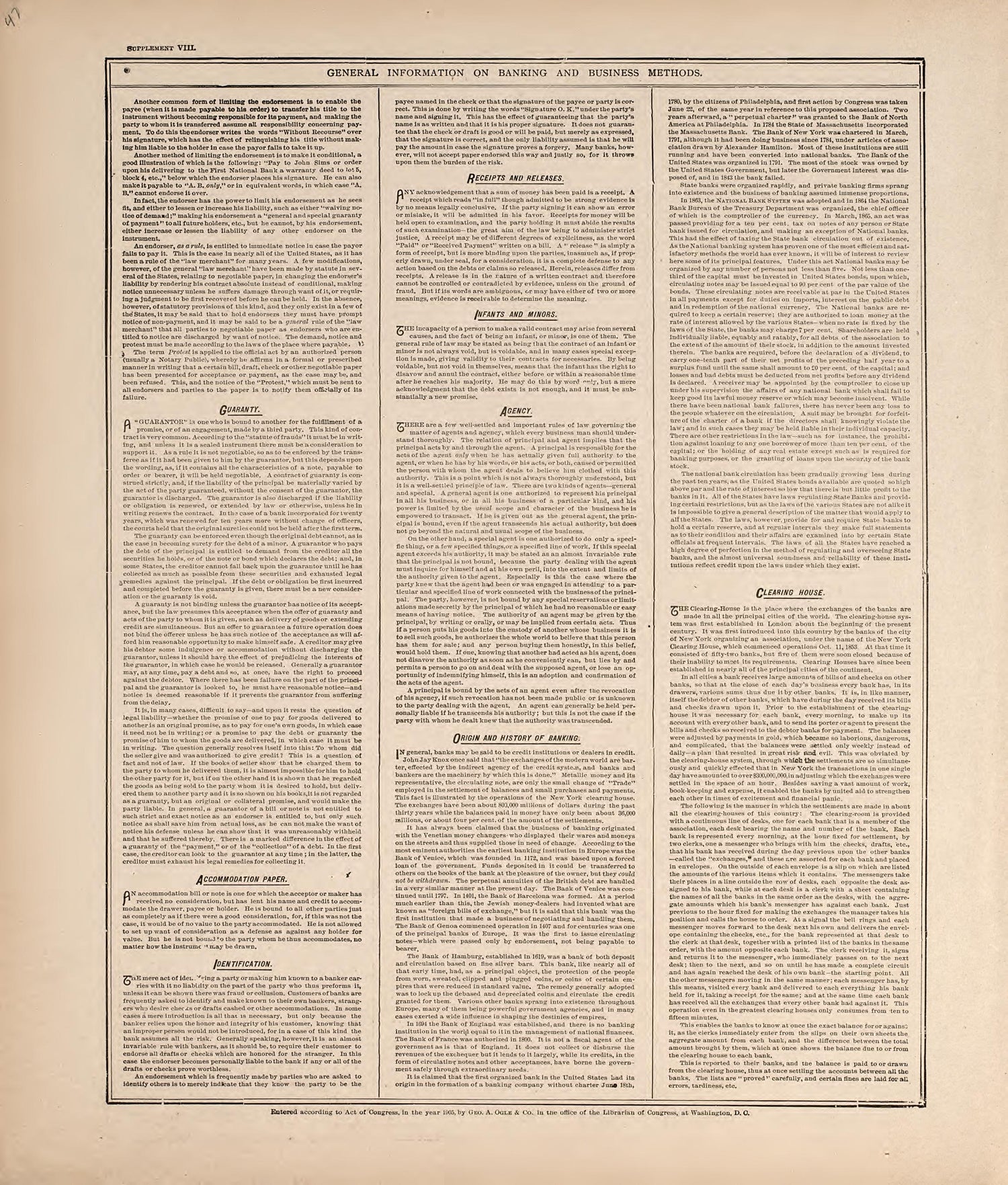General Information On Banking and Business Methods from Standard Atlas of Hodgeman County, Kansas : Including a Plat Book of the Villages, Cities and Townships of the County, Map of the State, United States and World, Patrons Directory, Reference Bus... by Relic Map Company