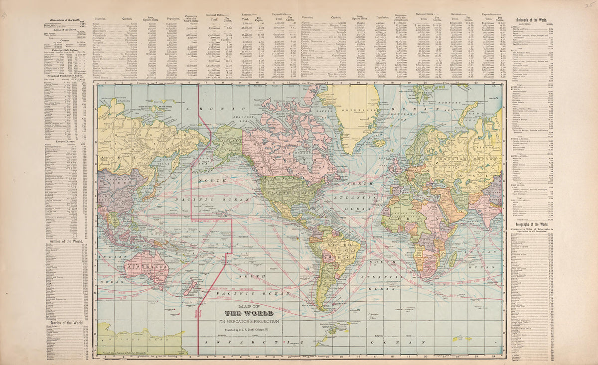 Map of the World On Mercator&