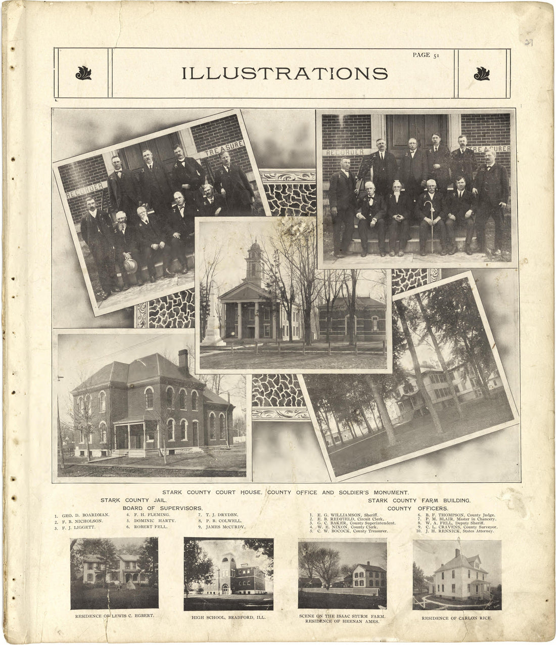 Illustrations from Standard Atlas of Stark County, Illinois : Including a Plat Book of the Villages, Cities and Townships of the County, Map of the State, United States and World : Patrons Directory, Reference … 1907 by Relic Map Company
