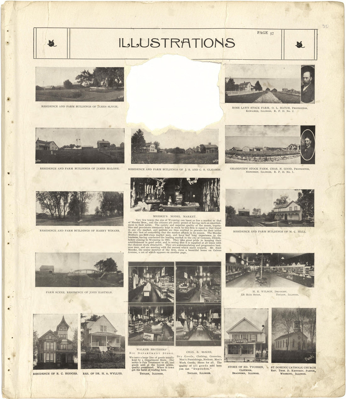 Illustrations from Standard Atlas of Stark County, Illinois : Including a Plat Book of the Villages, Cities and Townships of the County, Map of the State, United States and World : Patrons Directory, Reference … 1907 by Relic Map Company