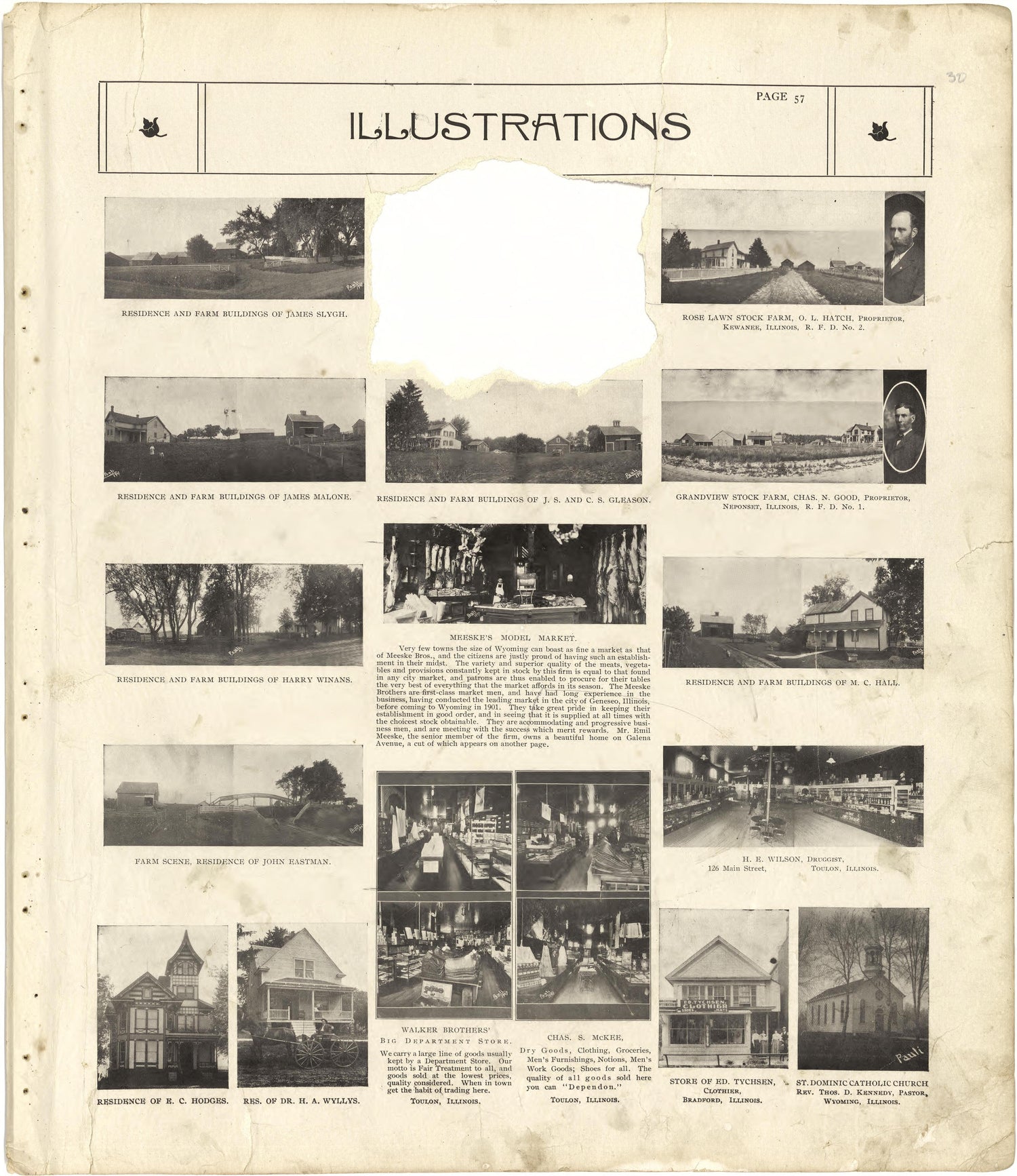 Illustrations from Standard Atlas of Stark County, Illinois : Including a Plat Book of the Villages, Cities and Townships of the County, Map of the State, United States and World : Patrons Directory, Reference … 1907 by Relic Map Company