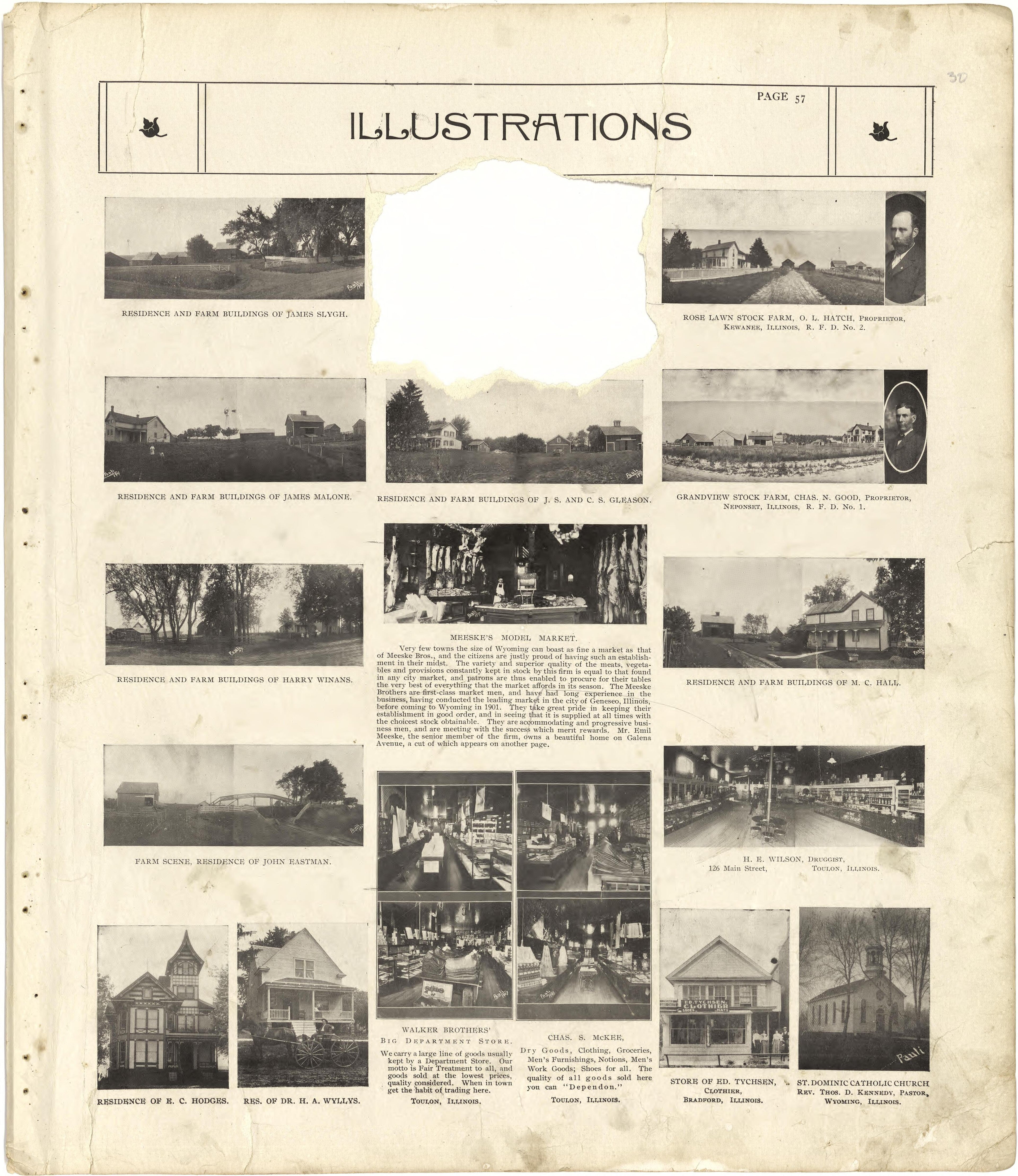 Illustrations from Standard Atlas of Stark County, Illinois : Including a Plat Book of the Villages, Cities and Townships of the County, Map of the State, United States and World : Patrons Directory, Reference … 1907 by Relic Map Company