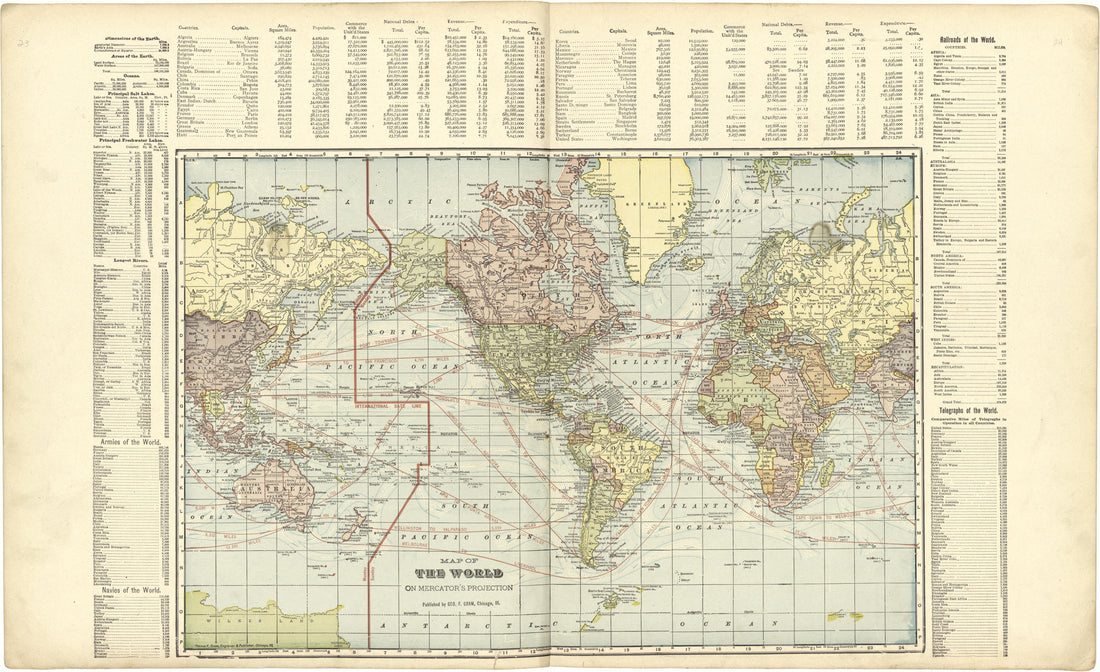 Map of the World On Mercator&