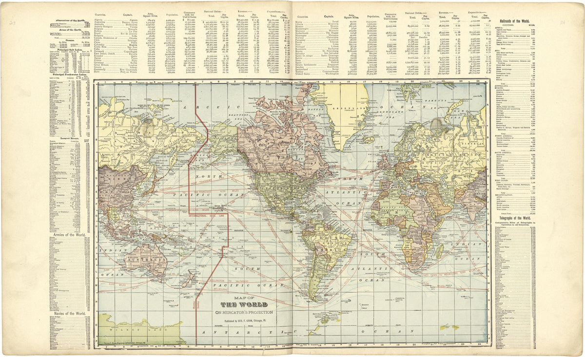 Map of the World On Mercator&