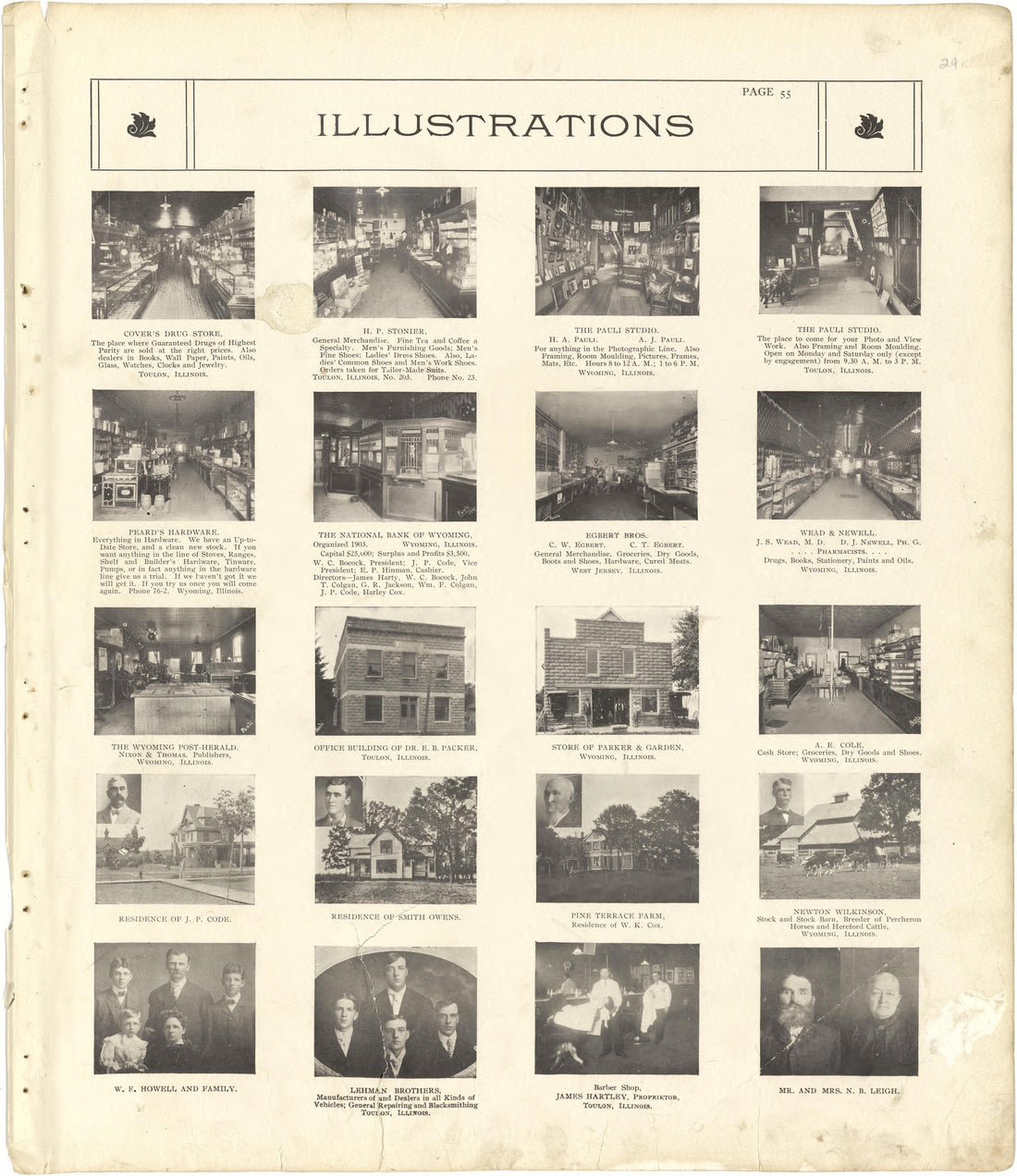 Illustrations from Standard Atlas of Stark County, Illinois : Including a Plat Book of the Villages, Cities and Townships of the County, Map of the State, United States and World : Patrons Directory, Reference … 1907 by Relic Map Company