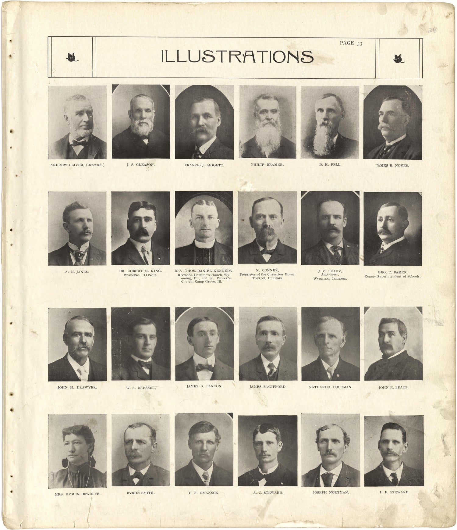 Illustrations from Standard Atlas of Stark County, Illinois : Including a Plat Book of the Villages, Cities and Townships of the County, Map of the State, United States and World : Patrons Directory, Reference … 1907 by Relic Map Company