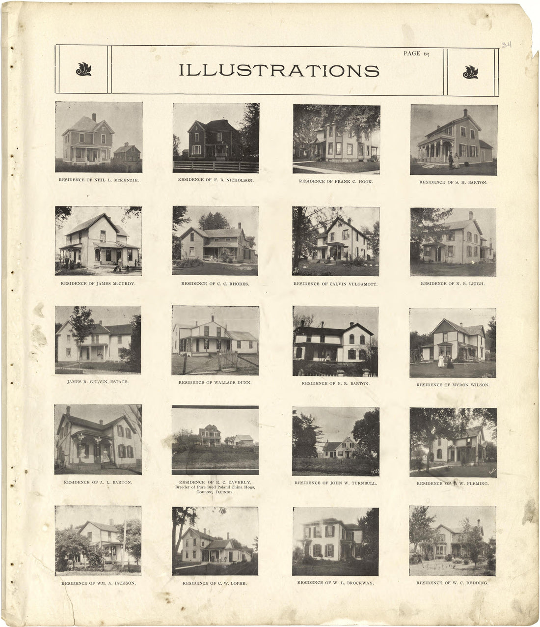 Illustrations from Standard Atlas of Stark County, Illinois : Including a Plat Book of the Villages, Cities and Townships of the County, Map of the State, United States and World : Patrons Directory, Reference … 1907 by Relic Map Company