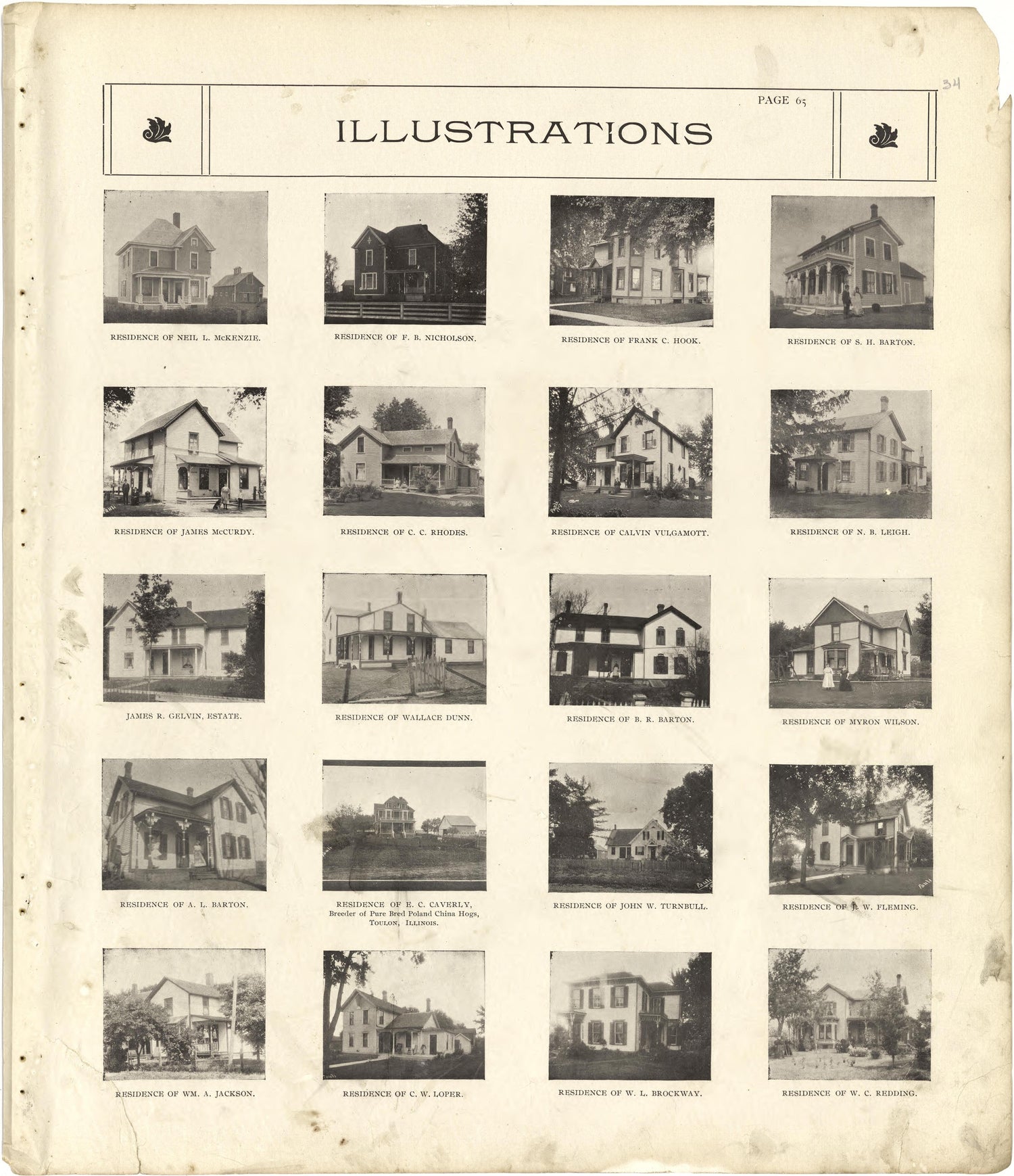 Illustrations from Standard Atlas of Stark County, Illinois : Including a Plat Book of the Villages, Cities and Townships of the County, Map of the State, United States and World : Patrons Directory, Reference … 1907 by Relic Map Company