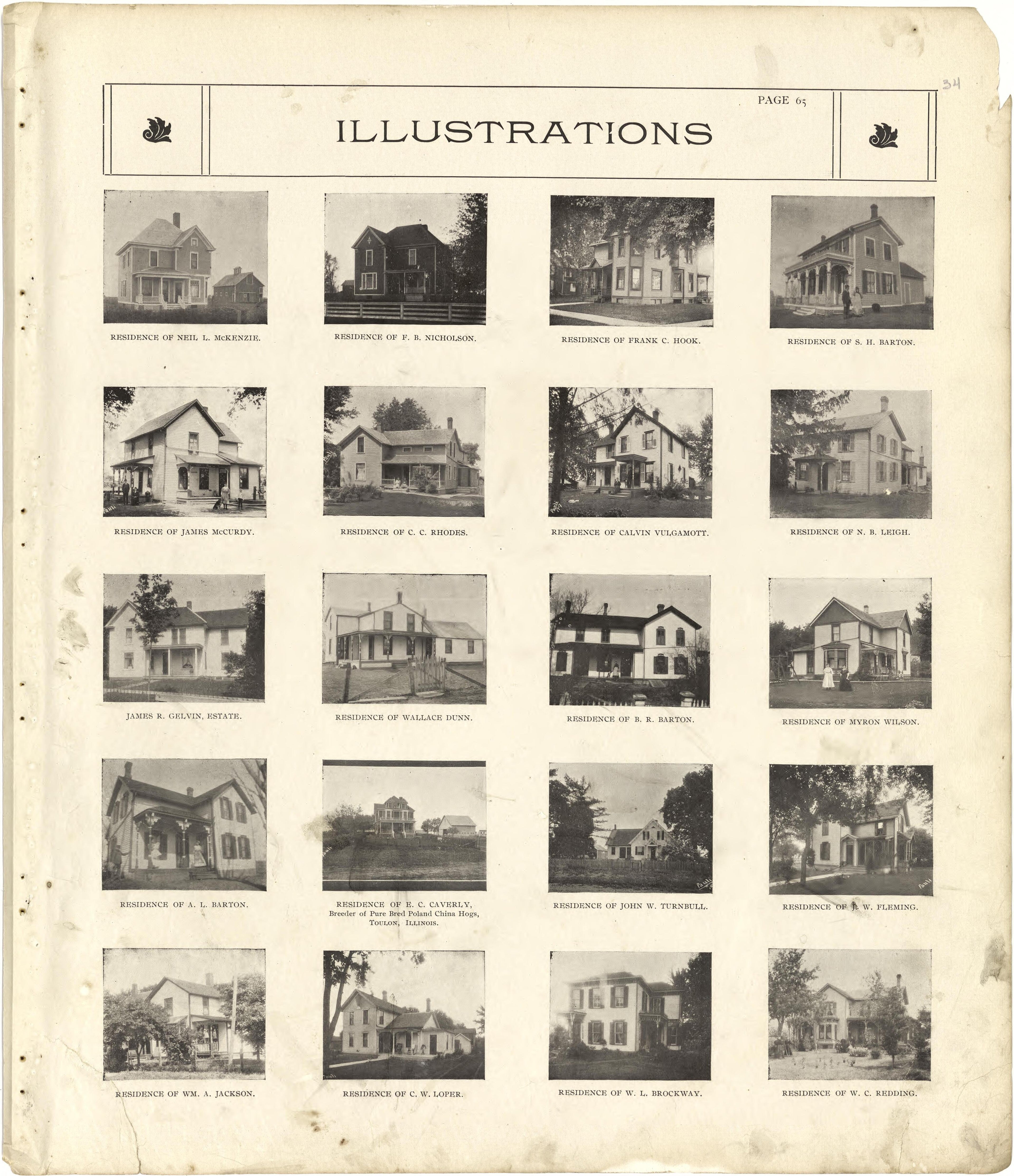 Illustrations from Standard Atlas of Stark County, Illinois : Including a Plat Book of the Villages, Cities and Townships of the County, Map of the State, United States and World : Patrons Directory, Reference … 1907 by Relic Map Company