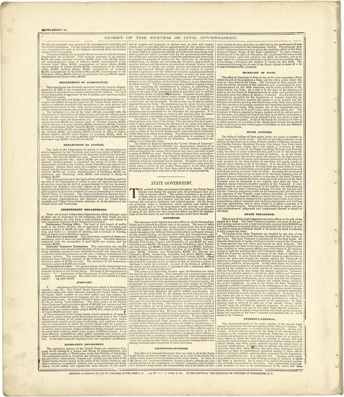 Digest of the System of Civil Government Continued from Standard Atlas of Stark County, Illinois : Including a Plat Book of the Villages, Cities and Townships of the County, Map of the State, United States and World : Patrons Directory, Reference … 1907 by Relic Map Company