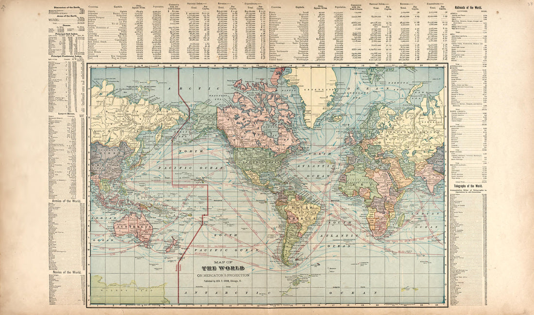 Map of the World On Mercator&