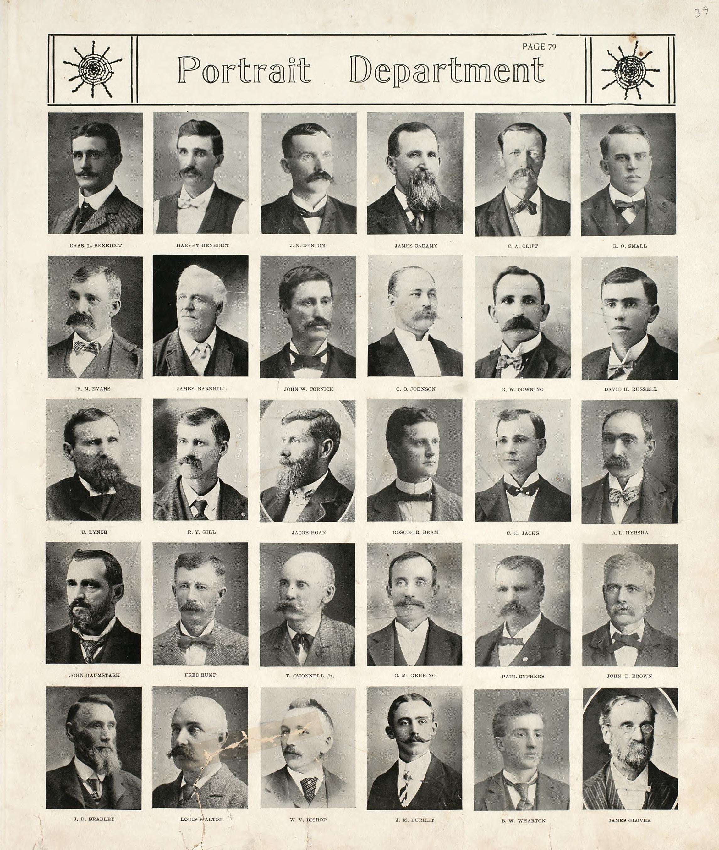 Portrait Department from Standard Atlas of Harper County, Kansas : Including a Plat Book of the Villages, Cities and Townships of the County, Map of the State, United States and World, Patrons Directory, Reference Business … 1902 by Relic Map Company