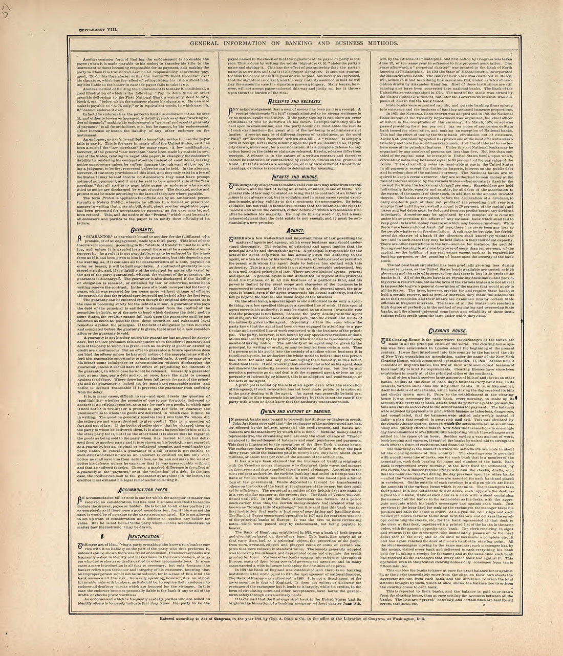 General Information Banking and Business Methods from Standard Atlas of Harper County, Kansas : Including a Plat Book of the Villages, Cities and Townships of the County, Map of the State, United States and World, Patrons Directory, Reference Business... by Relic Map Company