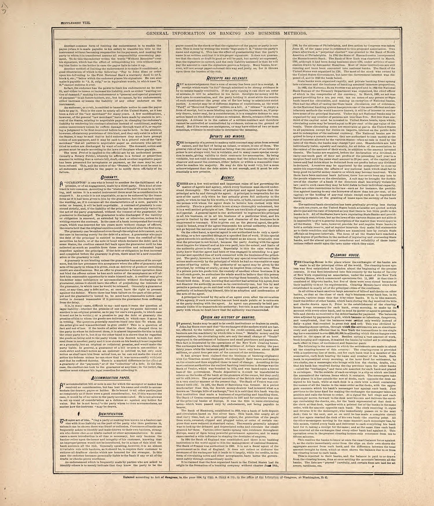 General Information Banking and Business Methods from Standard Atlas of Harper County, Kansas : Including a Plat Book of the Villages, Cities and Townships of the County, Map of the State, United States and World, Patrons Directory, Reference Business... by Relic Map Company