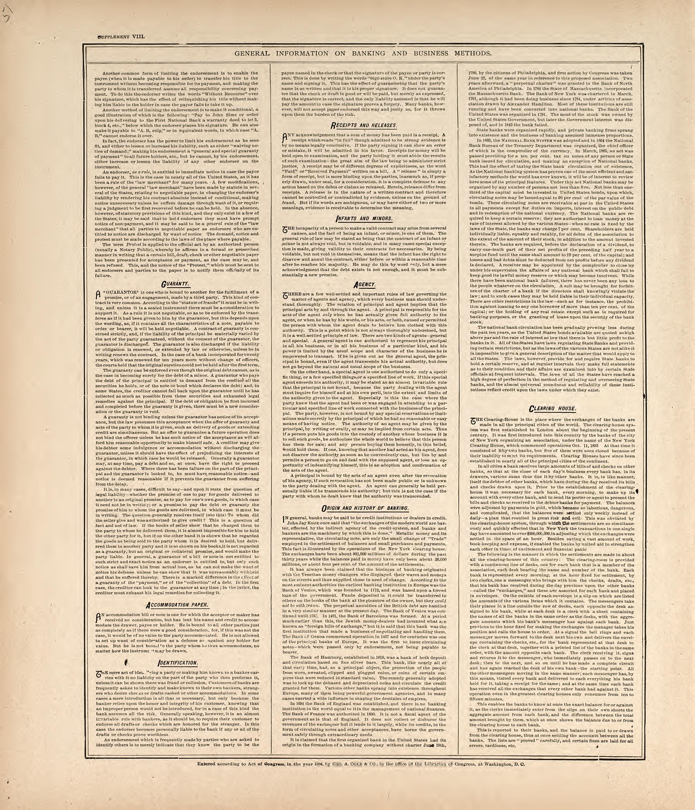 General Information Banking and Business Methods from Standard Atlas of Harper County, Kansas : Including a Plat Book of the Villages, Cities and Townships of the County, Map of the State, United States and World, Patrons Directory, Reference Business... by Relic Map Company