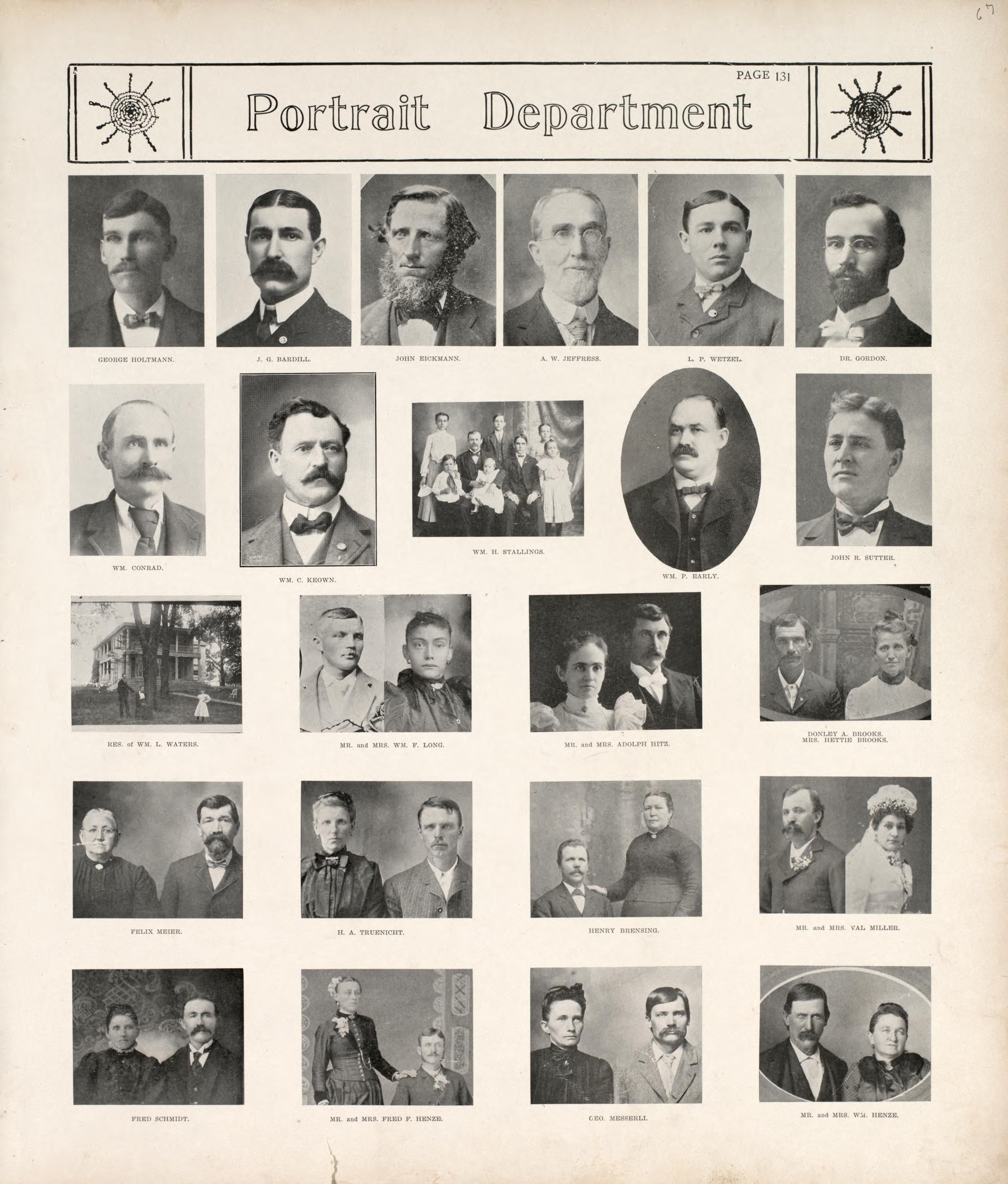 Portrait Department - 5 from Standard Atlas of Madison County, Illinois : Including a Plat Book of the Villages, Cities and Townships of the County, Map of the State, United States and World : Patrons Directory, Reference … 1906 by Relic Map Company