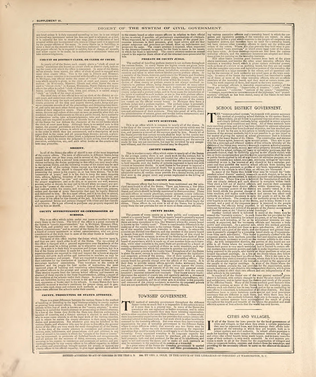 Digest of the System of Civil Government - 4 from Standard Atlas of Madison County, Illinois : Including a Plat Book of the Villages, Cities and Townships of the County, Map of the State, United States and World : Patrons Directory, Reference … 1906 by Relic Map Company