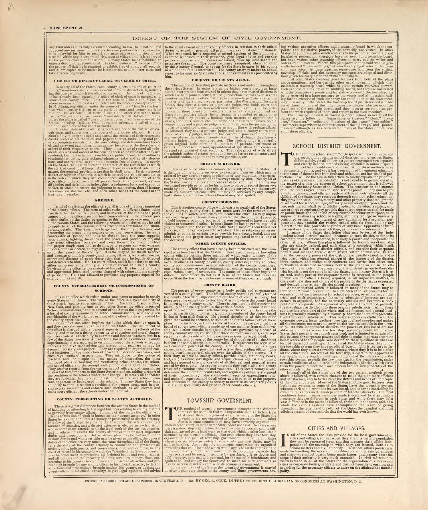 Digest of the System of Civil Government - 4 from Standard Atlas of Madison County, Illinois : Including a Plat Book of the Villages, Cities and Townships of the County, Map of the State, United States and World : Patrons Directory, Reference … 1906 by Relic Map Company