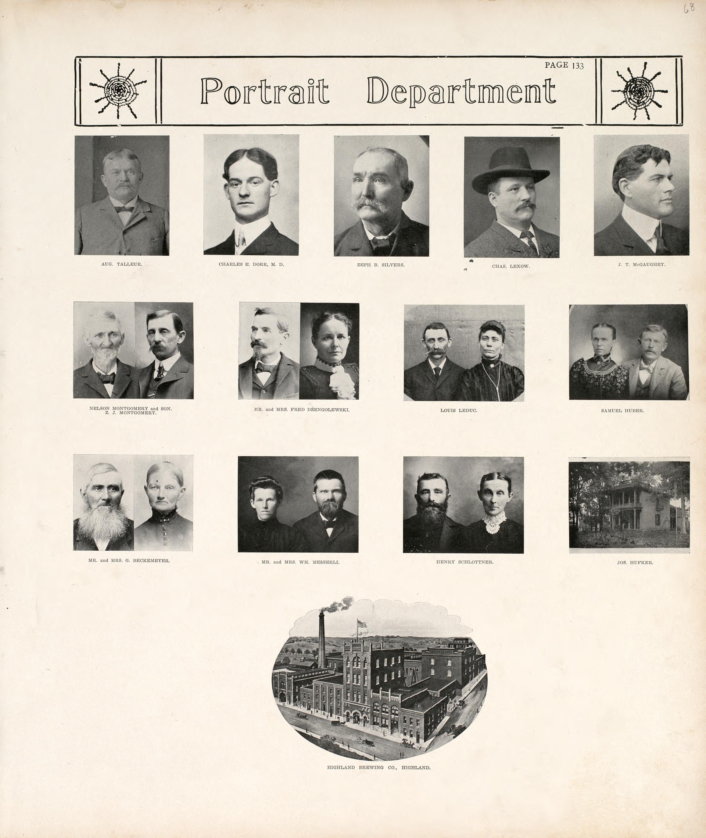 Portrait Department - 6 from Standard Atlas of Madison County, Illinois : Including a Plat Book of the Villages, Cities and Townships of the County, Map of the State, United States and World : Patrons Directory, Reference … 1906 by Relic Map Company
