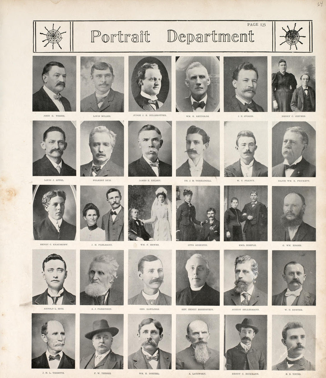 Portrait Department - 2 from Standard Atlas of Madison County, Illinois : Including a Plat Book of the Villages, Cities and Townships of the County, Map of the State, United States and World : Patrons Directory, Reference … 1906 by Relic Map Company