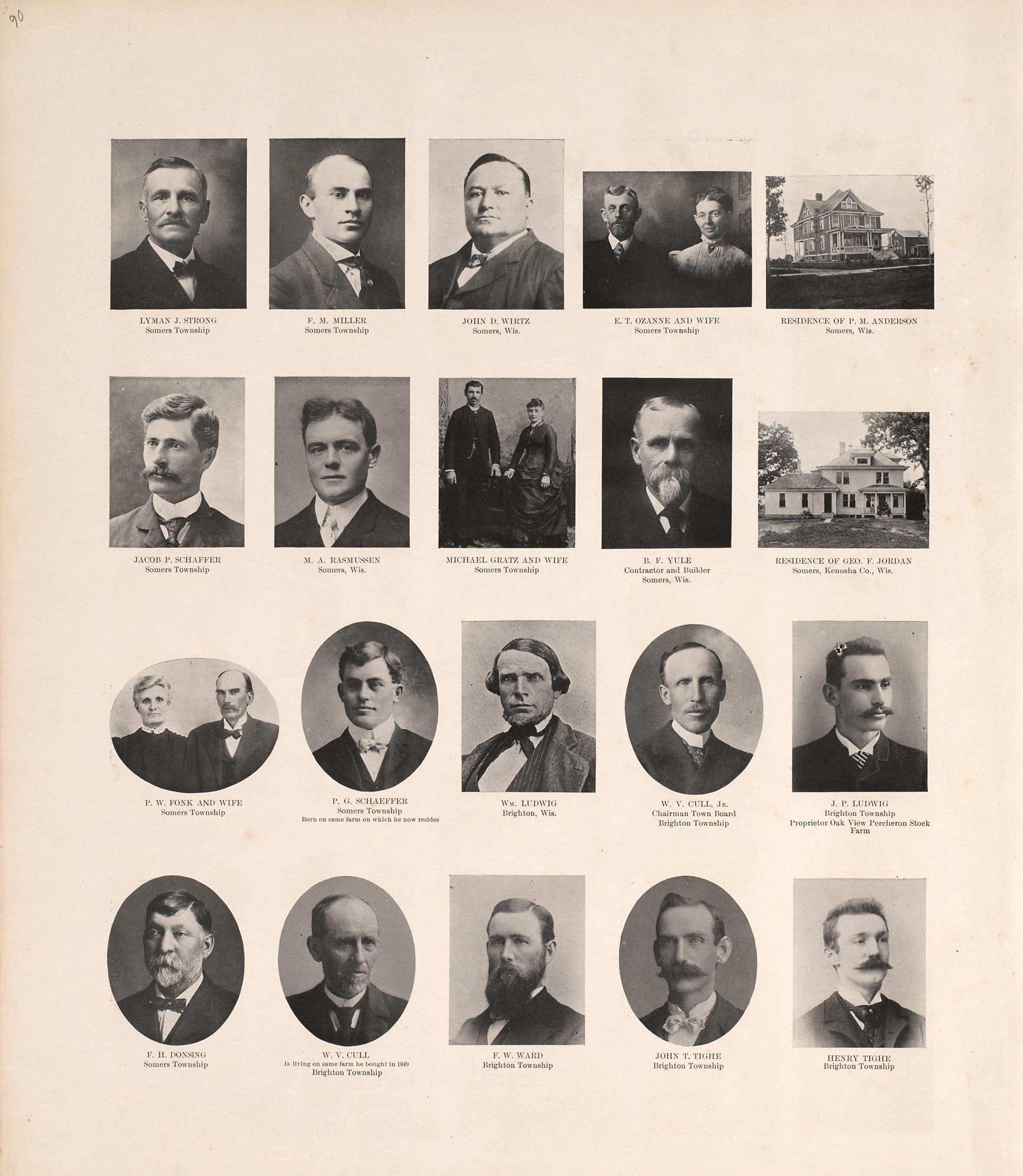 Portraits from Plat Book of Racine and Kenosha Counties, Wisconsin : Including Plats of the Villages, Cities and Townships of the Counties, Map of the State, United States and World, Patrons Directory, Reference Business … 1908 by Relic Map Company