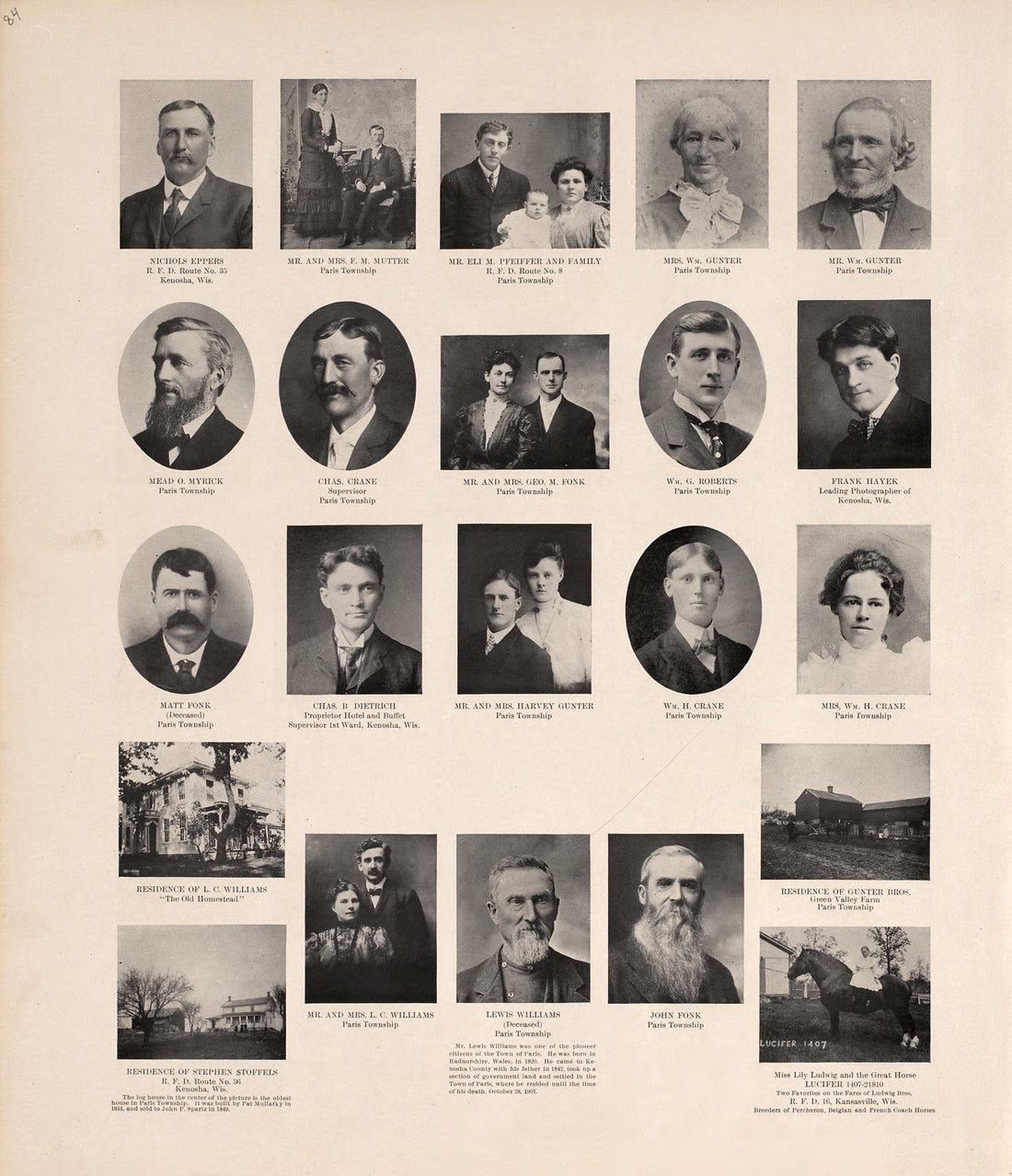 Portraits from Plat Book of Racine and Kenosha Counties, Wisconsin : Including Plats of the Villages, Cities and Townships of the Counties, Map of the State, United States and World, Patrons Directory, Reference Business … 1908 by Relic Map Company