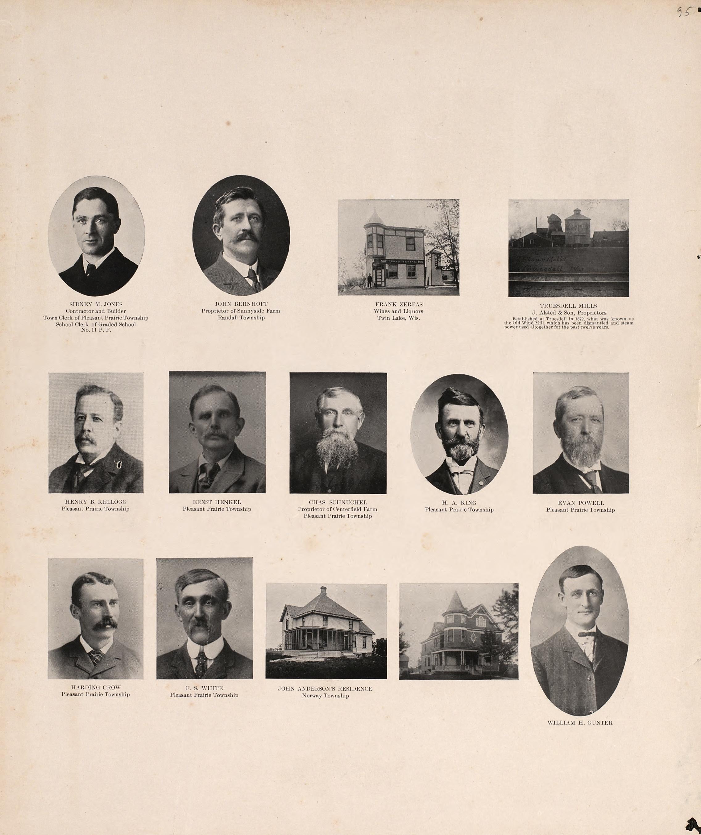 Portraits from Plat Book of Racine and Kenosha Counties, Wisconsin : Including Plats of the Villages, Cities and Townships of the Counties, Map of the State, United States and World, Patrons Directory, Reference Business … 1908 by Relic Map Company