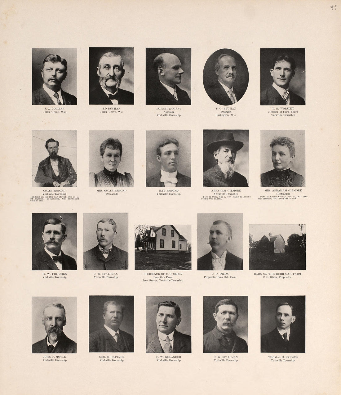 Portraits from Plat Book of Racine and Kenosha Counties, Wisconsin : Including Plats of the Villages, Cities and Townships of the Counties, Map of the State, United States and World, Patrons Directory, Reference Business … 1908 by Relic Map Company