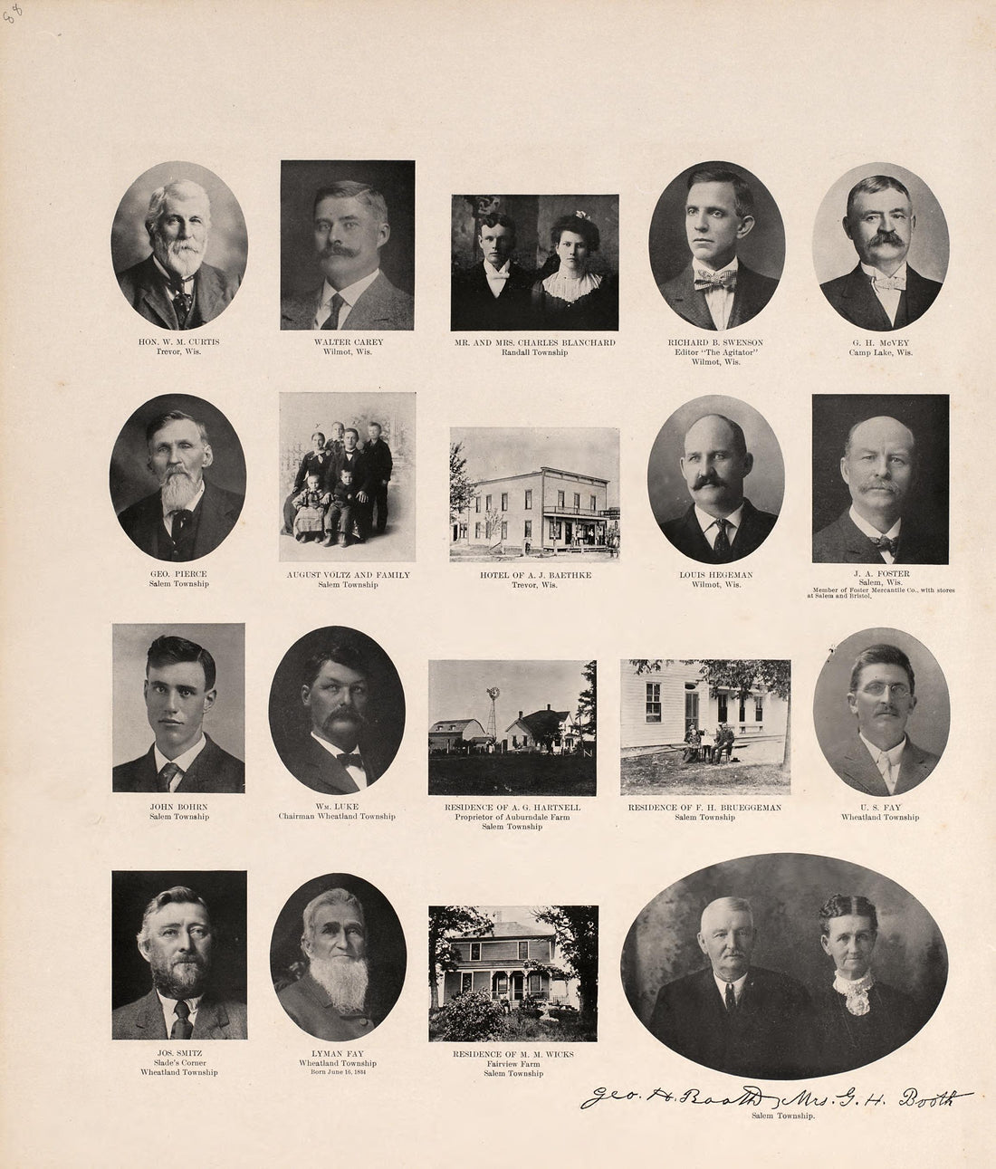Portraits from Plat Book of Racine and Kenosha Counties, Wisconsin : Including Plats of the Villages, Cities and Townships of the Counties, Map of the State, United States and World, Patrons Directory, Reference Business … 1908 by Relic Map Company