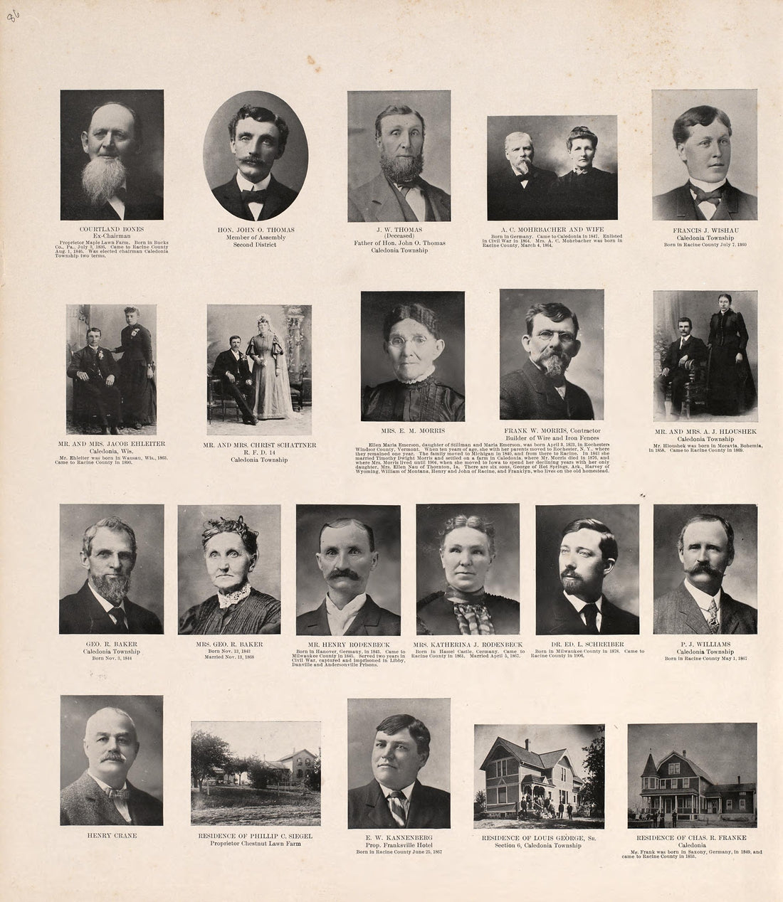 Portraits from Plat Book of Racine and Kenosha Counties, Wisconsin : Including Plats of the Villages, Cities and Townships of the Counties, Map of the State, United States and World, Patrons Directory, Reference Business … 1908 by Relic Map Company