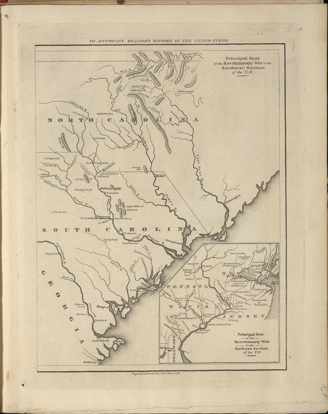 Principal Seat of the Revolutionary War In the Southern Section of the U.S. from a Series of Maps to Willard&