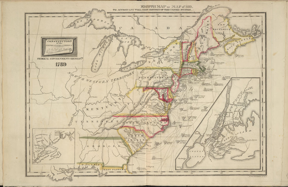 Eighth Map Or Map of 1789 from a Series of Maps to Willard&