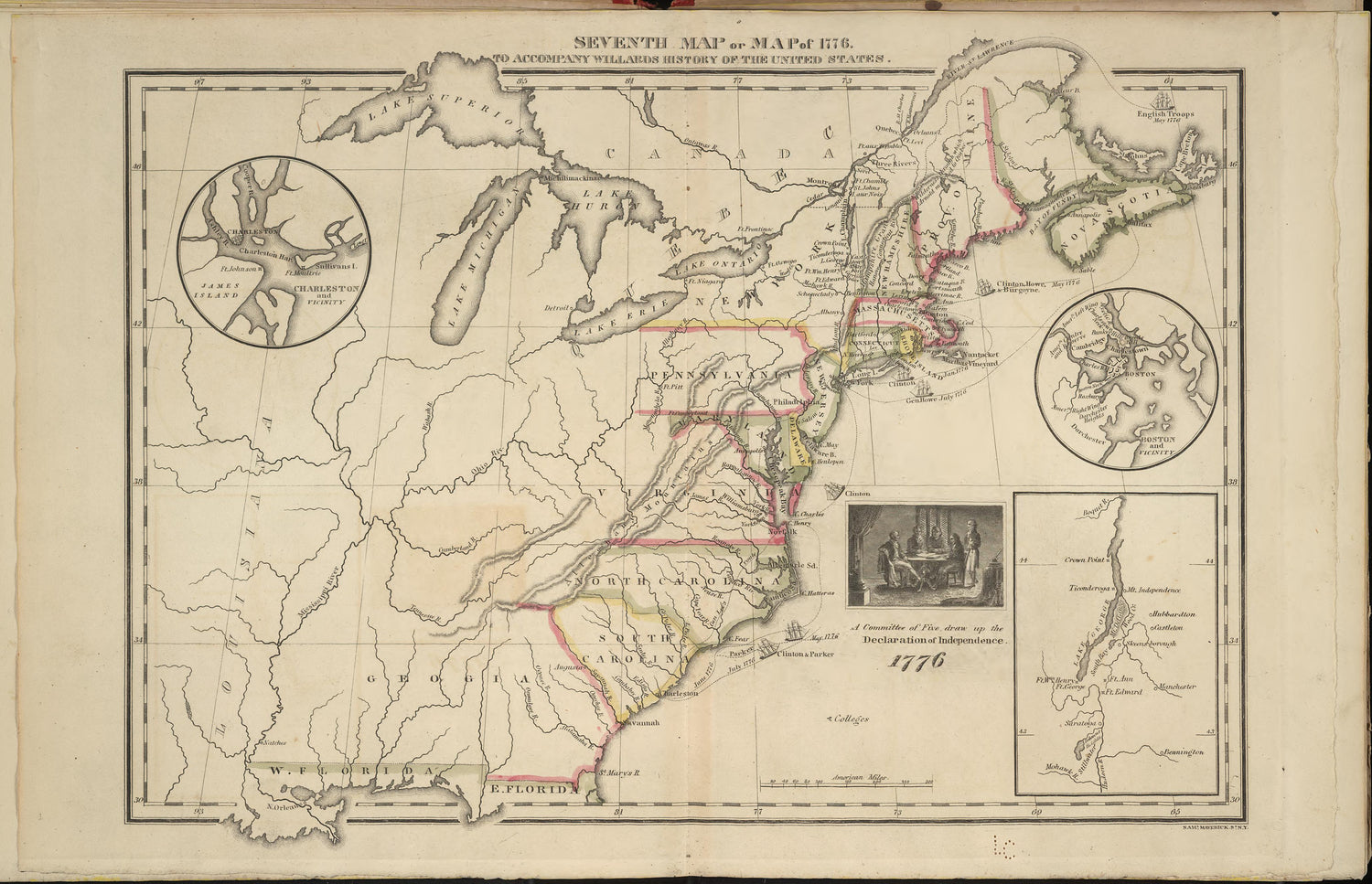 Seventh Map Or Map of 1776 from a Series of Maps to Willard&