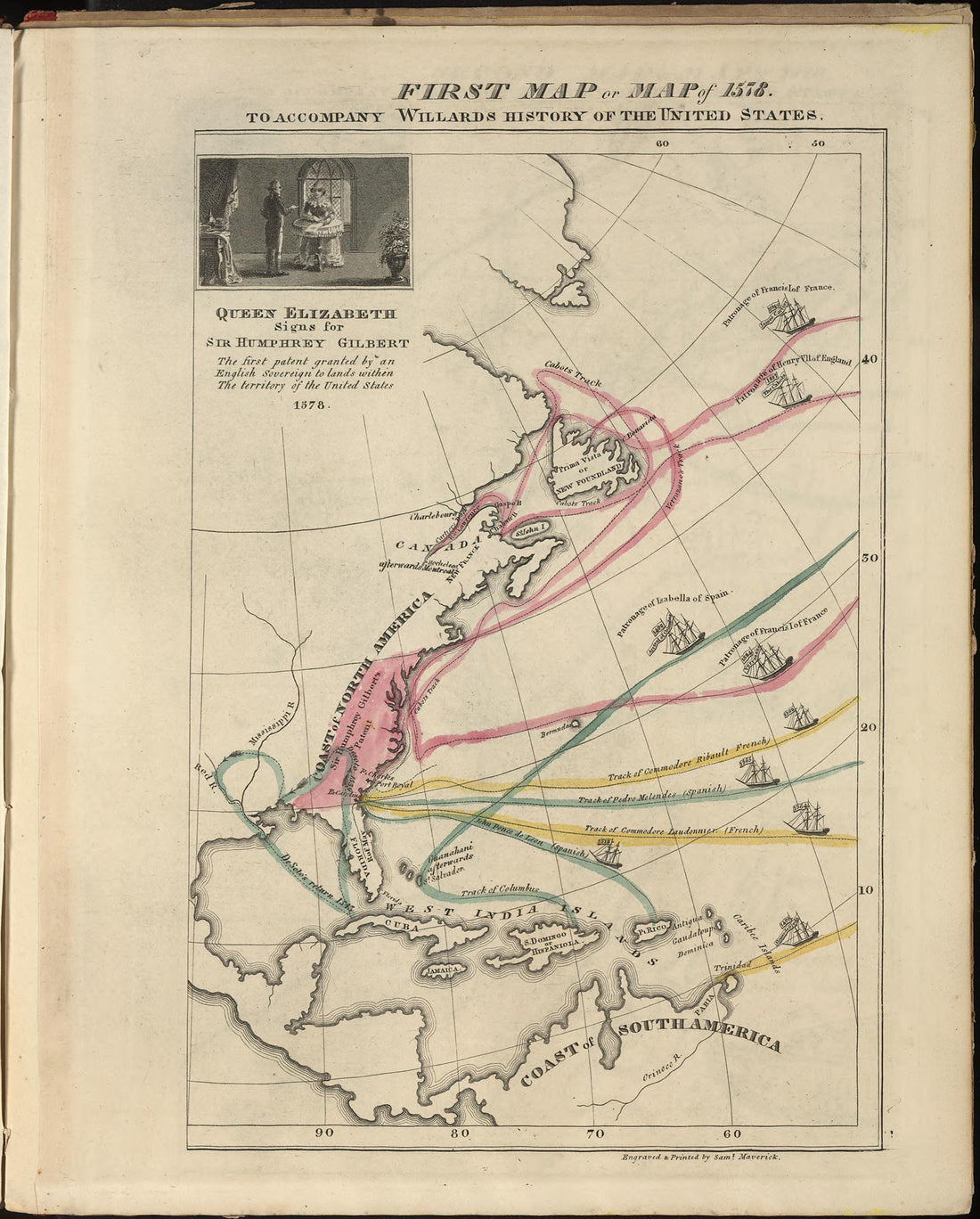 First Map Or Map of 1578 from a Series of Maps to Willard&