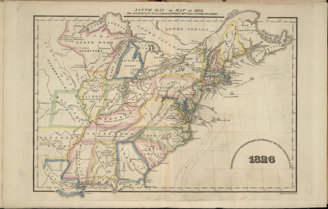 Ninth Map Or Map of 1826 from a Series of Maps to Willard&