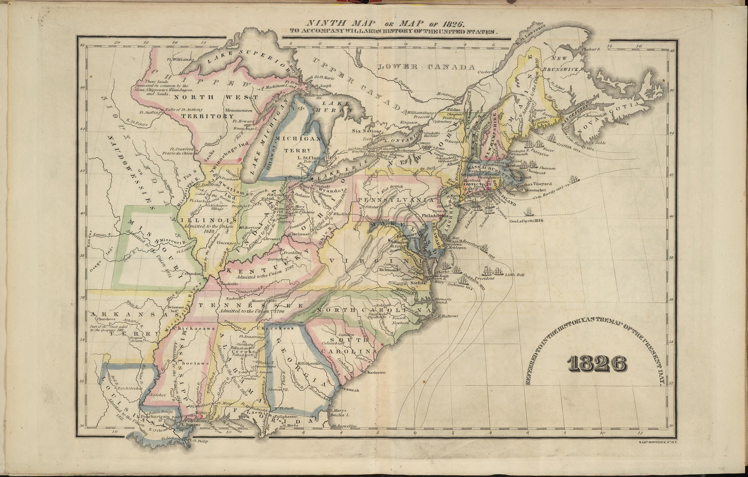 Ninth Map Or Map of 1826 from a Series of Maps to Willard&