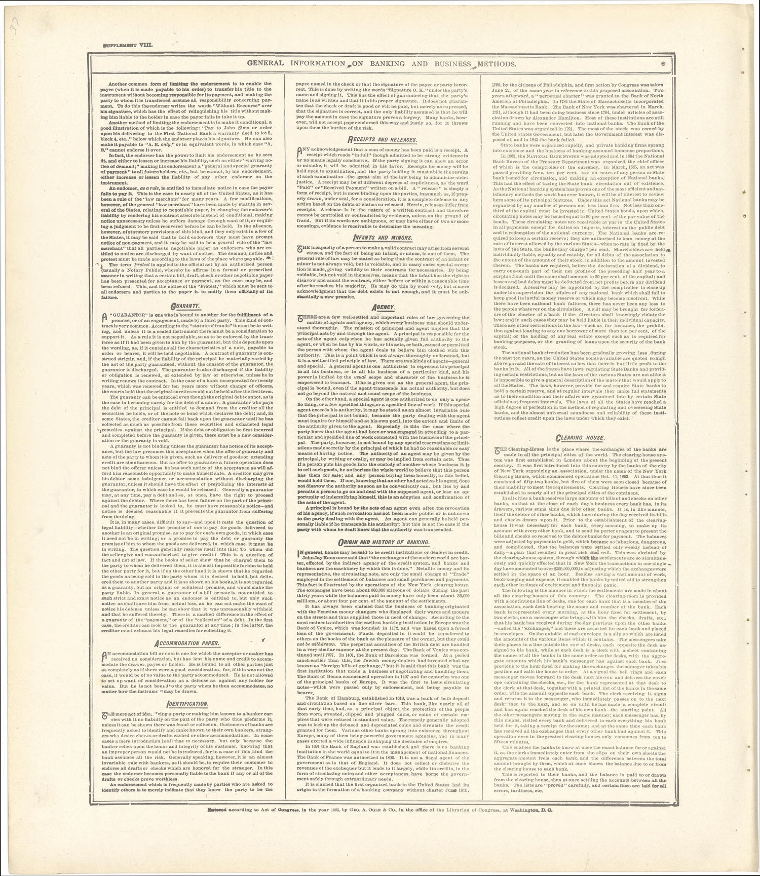 General Information On Banking and Business Methods from Standard Atlas of Fulton County, Indiana : Including a Plat Book of the Villages, Cities and Townships of the County, Map of the State, United States and World, Patrons Directory, Reference Busi... by Relic Map Company