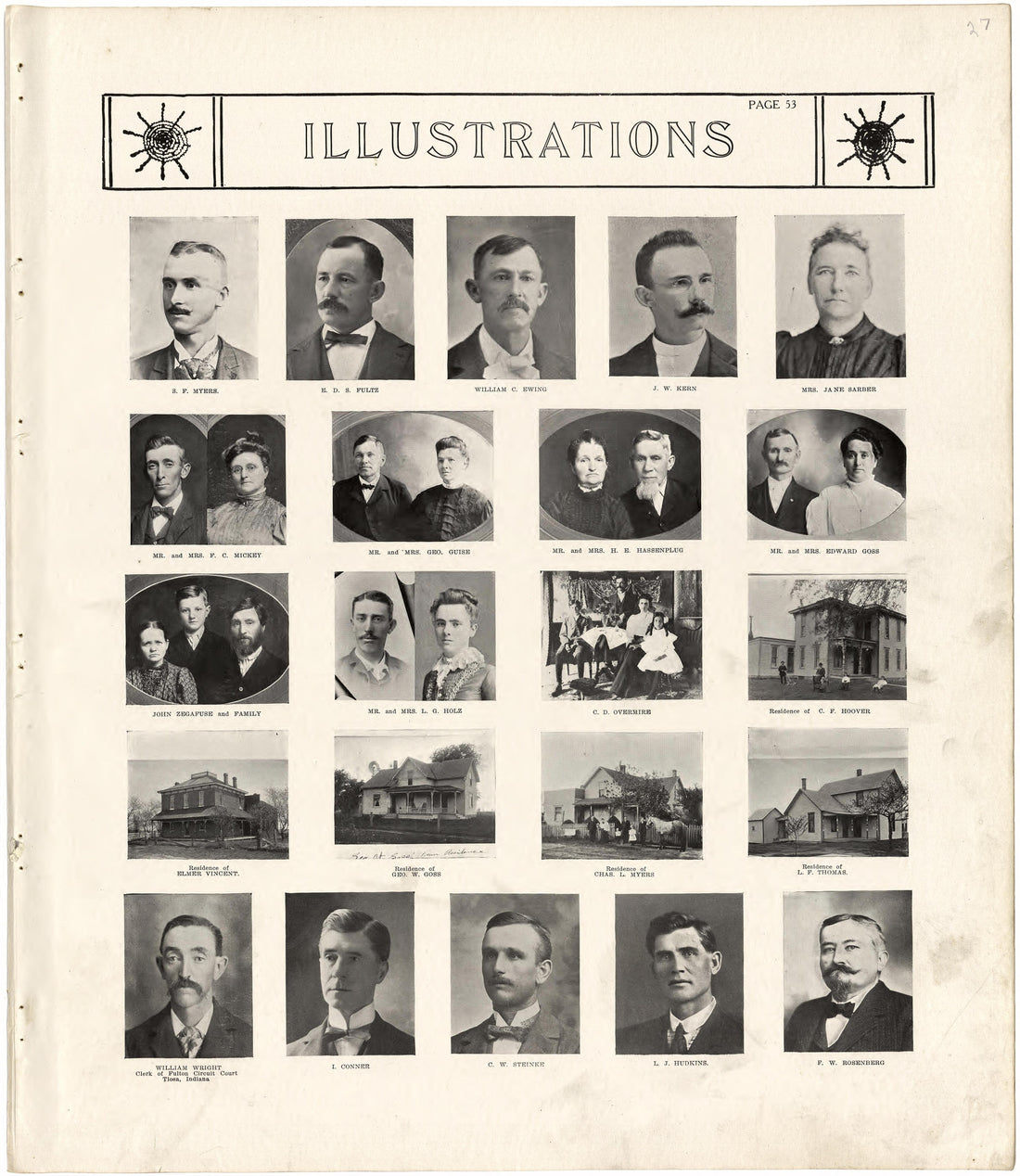 Illustrations from Standard Atlas of Fulton County, Indiana : Including a Plat Book of the Villages, Cities and Townships of the County, Map of the State, United States and World, Patrons Directory, Reference Business … 1907 by Relic Map Company
