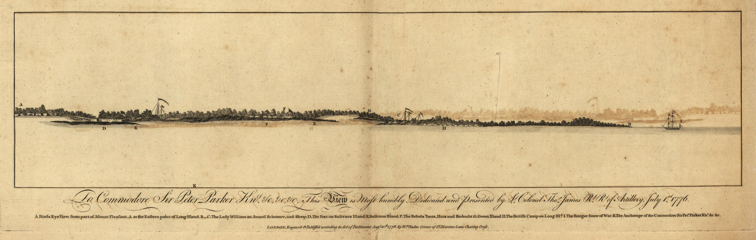 View of Mount Pleasant to Eastern Point of Long Island; the Fort On Sullivan&