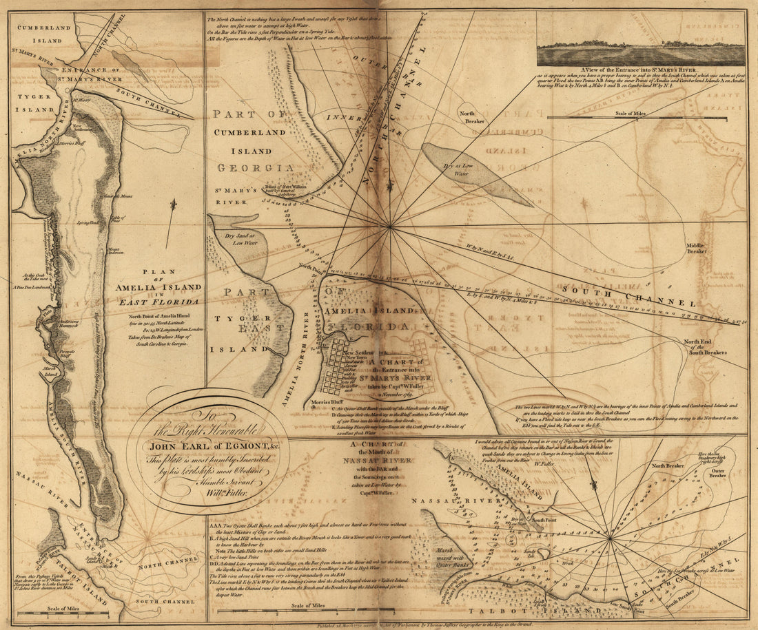 Plan of Amelia Island In E. Florida; Chart of Mouth of Nassau R.; Chart of Entrance to St. Mary&