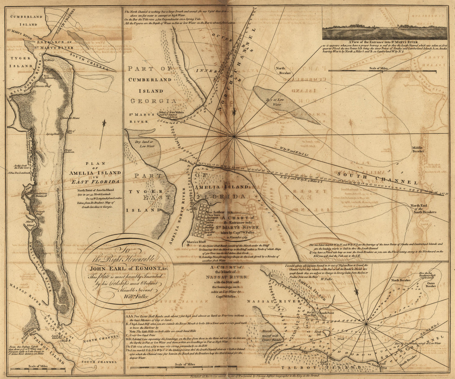 Plan of Amelia Island In E. Florida; Chart of Mouth of Nassau R.; Chart of Entrance to St. Mary&
