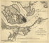Siege of Charleston, South Carolina from Atlas of the Battles of the American Revolution, Together With Maps Shewing the Routes of the British and American Armies, Plans of Cities, Surveys of Harbors, &c 1845 by Relic Map Company