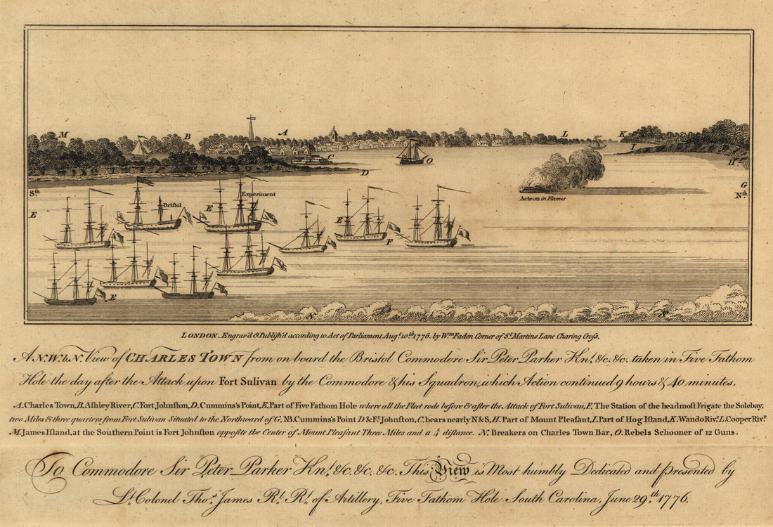 View of Charleston from Atlas of the Battles of the American Revolution, Together With Maps Shewing the Routes of the British and American Armies, Plans of Cities, Surveys of Harbors, &amp;c 1845 by Relic Map Company