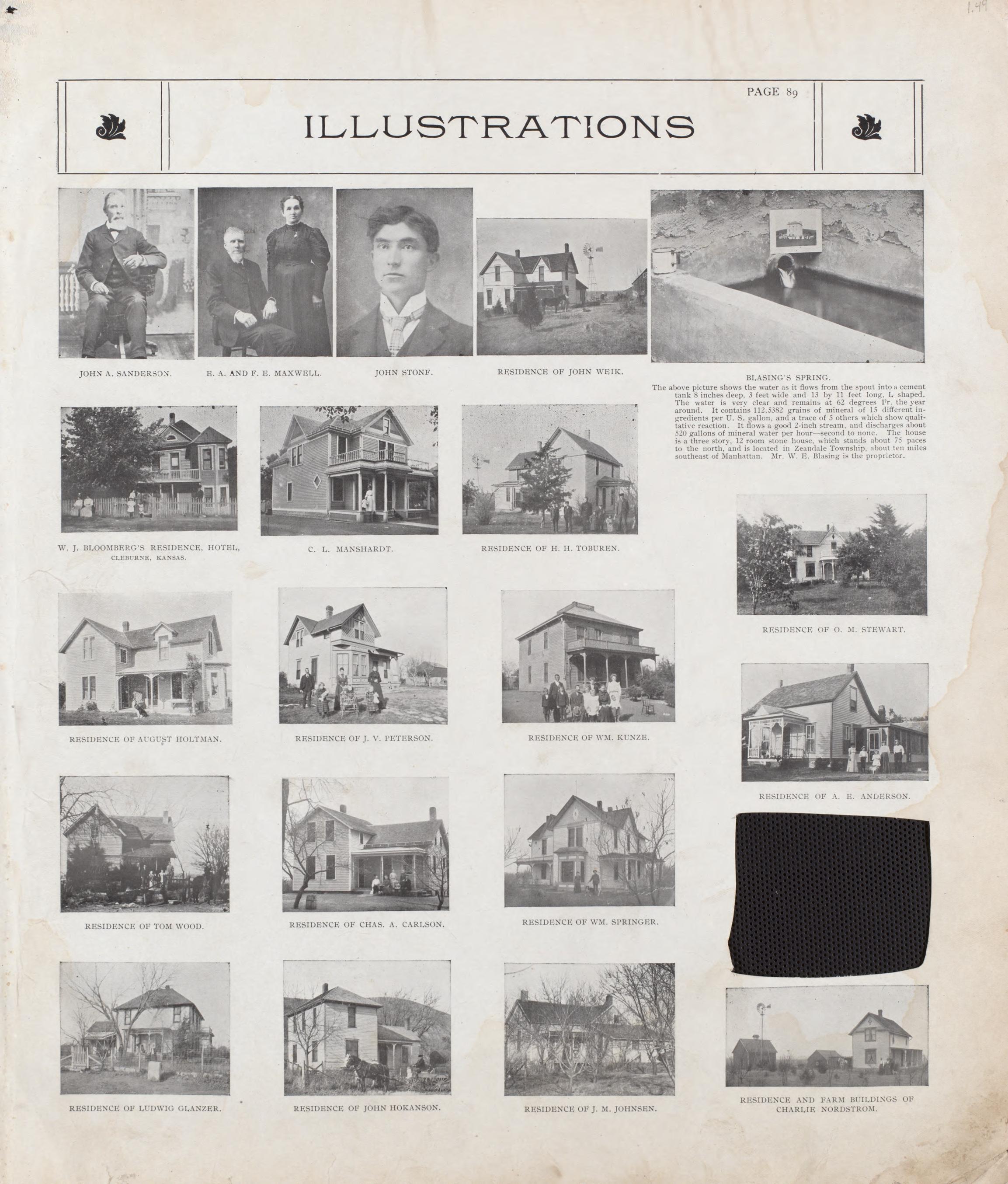 Illustrations - 4 from Standard Atlas of Riley County, Kansas : Including a Plat Book of the Villages, Cities and Townships of the County, Map of the State, United States and World, Patrons Directory, Reference Business … 1909 by Relic Map Company
