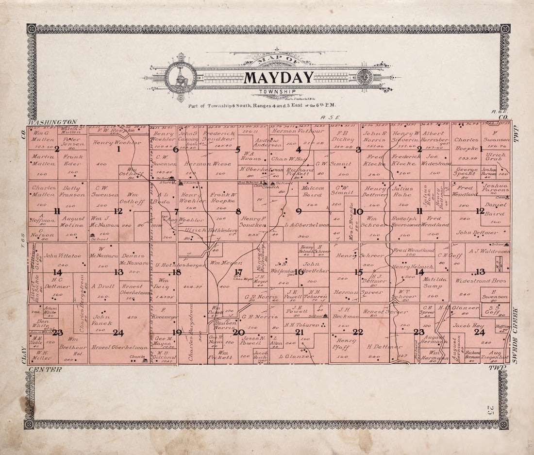Map of Mayday Township from Standard Atlas of Riley County, Kansas : Including a Plat Book of the Villages, Cities and Townships of the County, Map of the State, United States and World, Patrons Directory, Reference Business … 1909 by Relic Map Company
