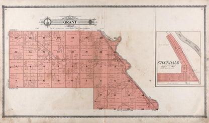 Map of Grant Township -- Stockdale from Standard Atlas of Riley County, Kansas : Including a Plat Book of the Villages, Cities and Townships of the County, Map of the State, United States and World, Patrons Directory, Reference Business … 1909 by Relic Map Company