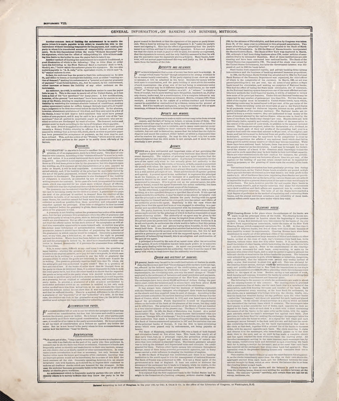 General Information On Banking and Business Methods - 2 from Standard Atlas of Riley County, Kansas : Including a Plat Book of the Villages, Cities and Townships of the County, Map of the State, United States and World, Patrons Directory, Reference Bu... by Relic Map Company