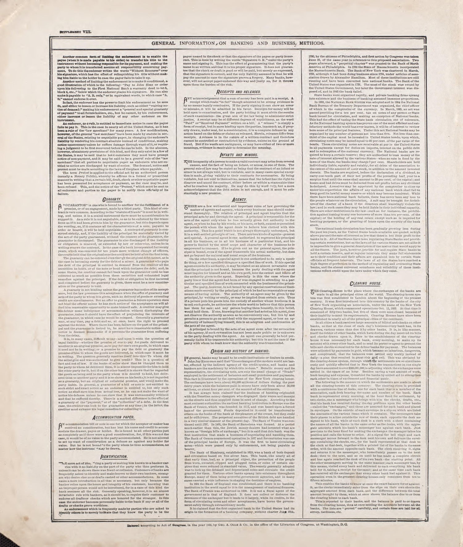 General Information On Banking and Business Methods - 2 from Standard Atlas of Riley County, Kansas : Including a Plat Book of the Villages, Cities and Townships of the County, Map of the State, United States and World, Patrons Directory, Reference Bu... by Relic Map Company