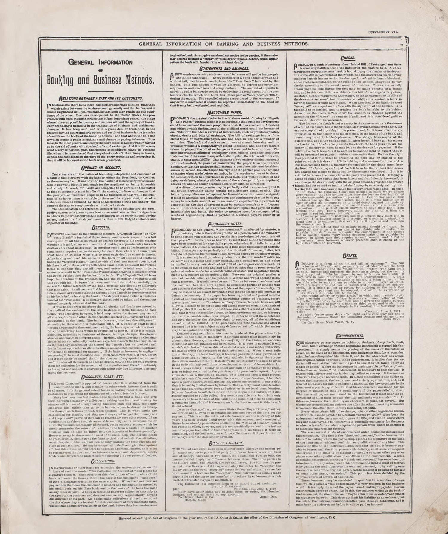 General Information On Banking and Business Methods - 1 from Standard Atlas of Riley County, Kansas : Including a Plat Book of the Villages, Cities and Townships of the County, Map of the State, United States and World, Patrons Directory, Reference Bu... by Relic Map Company